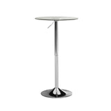 Flash Furniture Chad 23.5'' Round Glass Cocktail Table with Adjustable Height Frame, Bar Height Table for Commercial or Residential Use, Clear/Chrome Flash Furniture