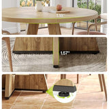 LITTLE TREE Round Dining Table for 4-6 People, 47 Inches Dining Room Table with Wooden Pedestal Base, Circle Kitchen Tables for Dining Room, Kitchen, Living Room, Oak LITTLE TREE