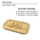 Mojia Personalized Bamboo Serving Trays and Platters, Custom Engraved Decorative Food Platters, Drinks Serving Trays (Rounded Rectangle) Mojia