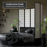 Red Lantern 7 ft. Tall Window Pane Shoji Screen - Black - 5 Panels Red Lantern