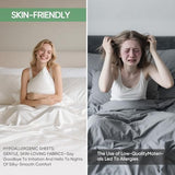 Luxury Organic Tencel & Viscose from Bamboo Cooling Sheet Set,Silky Soft Lyocell Sheets with Deep Pocket, Hypoallergenic & Breathable Bedding with Pillowcases (White, King)