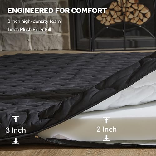 Japanese Floor Mattress, Futon Mattress Full Size 3" Thick Portable Sleeping Pad with High Density Foam, Foldable & Comfortable Tatami Mat for Adult, Roll Up Lounger Camping Bed, Gray BEDLORE