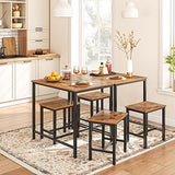 HOOBRO 3-Piece Industrial Dining Table Set, Kitchen Table, Space Saving Dinette for Kitchen, Dining Room, Small Space, Breakfast Nook, Living Room, Party, Rustic Brown and Black BF75CZ01G1 HOOBRO