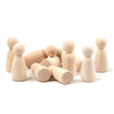 LUUFAN 20Pcs Wooden Peg Doll, 65 mm Unfinished Wooden Female Male Plain Blank Bodies Angel Dolls for DIY Craft Wedding Party (Pack of 20) LUUFAN
