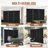 Yettsoy Room Divider 6FT Folding Privacy Partition Screen, 103'' W Freestanding Wall Divider for Room Separation, Portable 3 Panel Room Divider Panel Privacy Screen for Dorm Studio Office, Black Yettsoy
