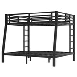 Metal Full XL Over Queen Bunk Bed for Teens and Adults,Space-Saving/Noise Reduced/No Box Spring Needed, Old SKU W1307S00020 (Black + Metal) RadiantName