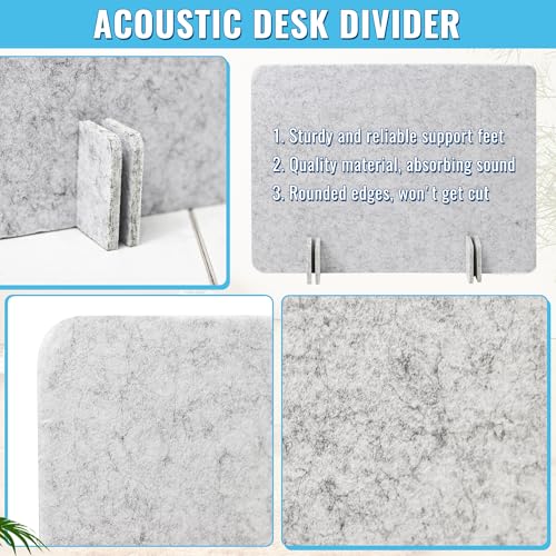 KEPYDRMTF Desk Privacy Panel Set, Desk Partition Cubicle Wall Freestanding Noise-Reduction Panels Room Divider, Soundproof Partition with Support Feet for Office or Home Use (Light Grey, 40 * 60 cm) KEPYDRMTF