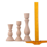 3 Pcs Wooden Candle Holders Wooden Farmhouse Candlesticks Unfinished Pillar Taper Candle Holders for DIY Spiral Taper Candle Home Decor diyhub