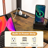 Giantex Twin Loft Bed with L-Shaped Desk, Metal Loft Bed Frame with LED Lights, Charging Station & 3 Storage Shelves, Safety Guardrail & Ladder, Loft Bed for Teens Juniors, No Box Spring Needed, Black Giantex