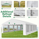 EROMMY 20X30FT Party Tent, White Outdoor Wedding Canopy with Removable Sidewalls and Church Windows, Heavy Duty Pavilion Shelter for Events, Celebrations, and Gatherings EROMMY