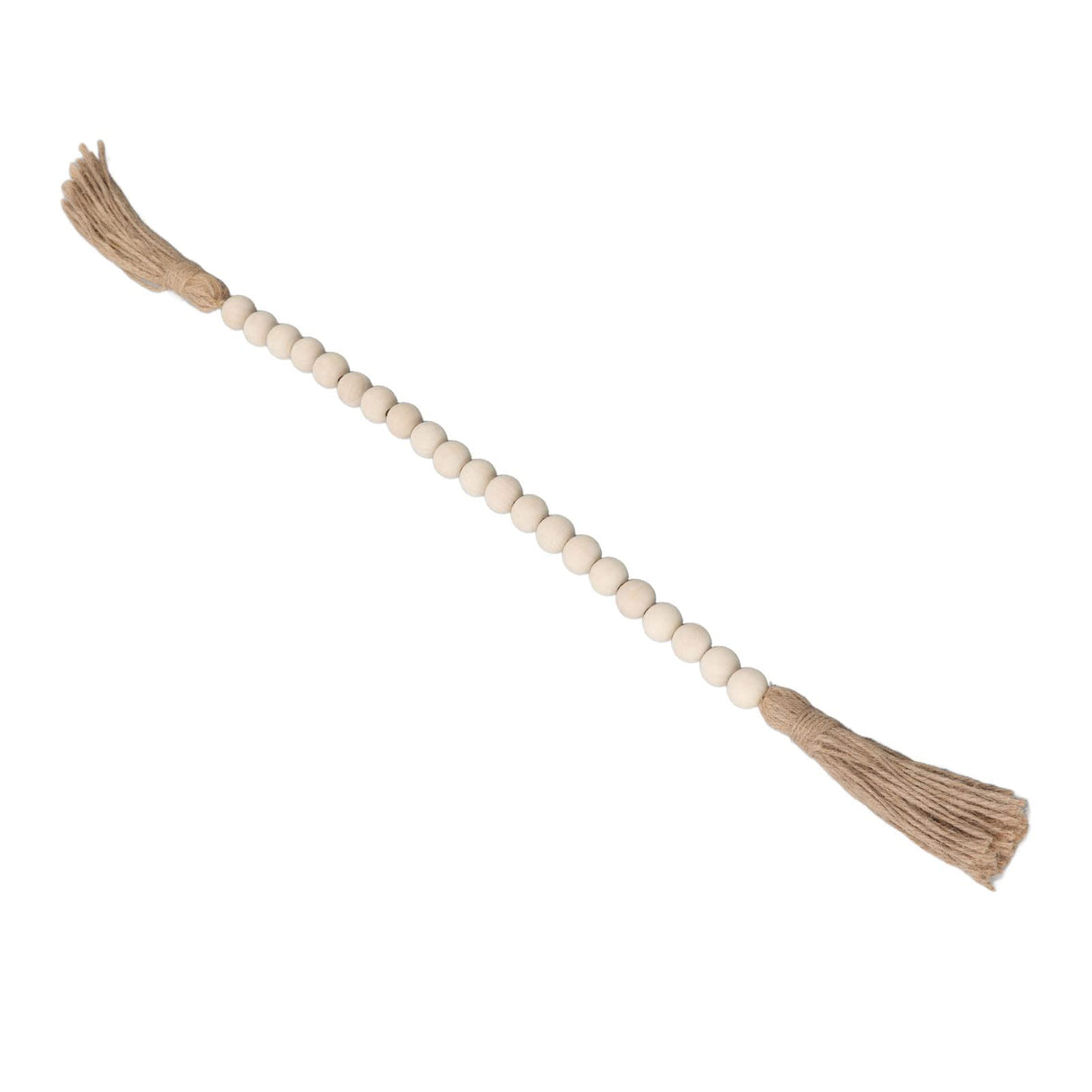 Farmhouse Beads 24in Wood Bead Garland with Tassels Rustic Country Decor Prayer Wall Hanging Bead Decoration for Gifts Ornamen Buachois