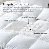 ELNIDO QUEEN® Feather Comforter King Size, Filled with Feather and Downfiber, Luxurious Fluffy Hotel Style White Bedding Comforter, 100% Cotton Duvet Insert Medium Warmth for All Season, 106x90 Inch ELNIDO QUEEN