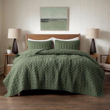 WDCOZY Olive Green Quilts Queen Size Bedding Set with 2 Pillow Shams, Lightweight Soft Full Bedspread Coverlet, Thin Comforter Bed Cover for All Season, 3 Pieces, 90x90 inches WDCOZY