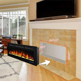 Valuxhome 50" WiFi Modern Recessed and Wall Mounted Electric Fireplace Heater for Living Room,Timer, Overheating Protection, 5100BTU,Touch Screen, Black Valuxhome