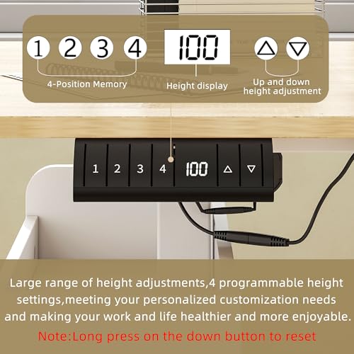 Timechee 63" Large Electric Standing Office Desk with Drawers, Modern Executive Deep L Shaped Computer Raising Stand up Desk with Shelves Storage for Home Office, Adjustable Height, White & Natural Timechee