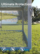 Hipicute 13 X 13FT Pop Up Gazebo, Canopy Tent, Gazebos on Clearance,Patio Folding Canopy with Mosquito Netting - Backyard Tent for Party, Wedding,Outdoor Dining, Patio, Backyard(Light Blue+Light Grey) Hipicute