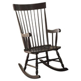 Acme Arlo Wooden Rocking Chair with Spindle Back and Recessed Armrest in Black Acme