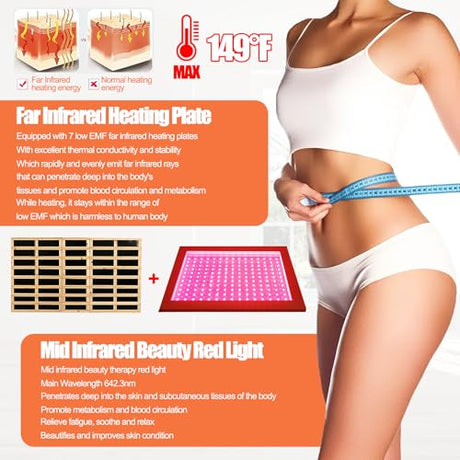 3 Person Sauna Outdoor Sauna Far Infrared Saunas Ultra Low EMF Infrared Sauna for Home 1950W 20Amps Indoor Sauna Mahogany Wooden Sauna Spa with Beauty Red Light, Foldable Seat, Headrest, 0-5mG SALUSHEAT