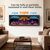 R.W.FLAME 50" Recessed and Wall Mounted Smart Electric Fireplace, Alexa/WiFi Enabled, APP Control with Multiple Sound Modes, Remote Control with Timer, Adjustable Flame Colors and Speed R.W.FLAME