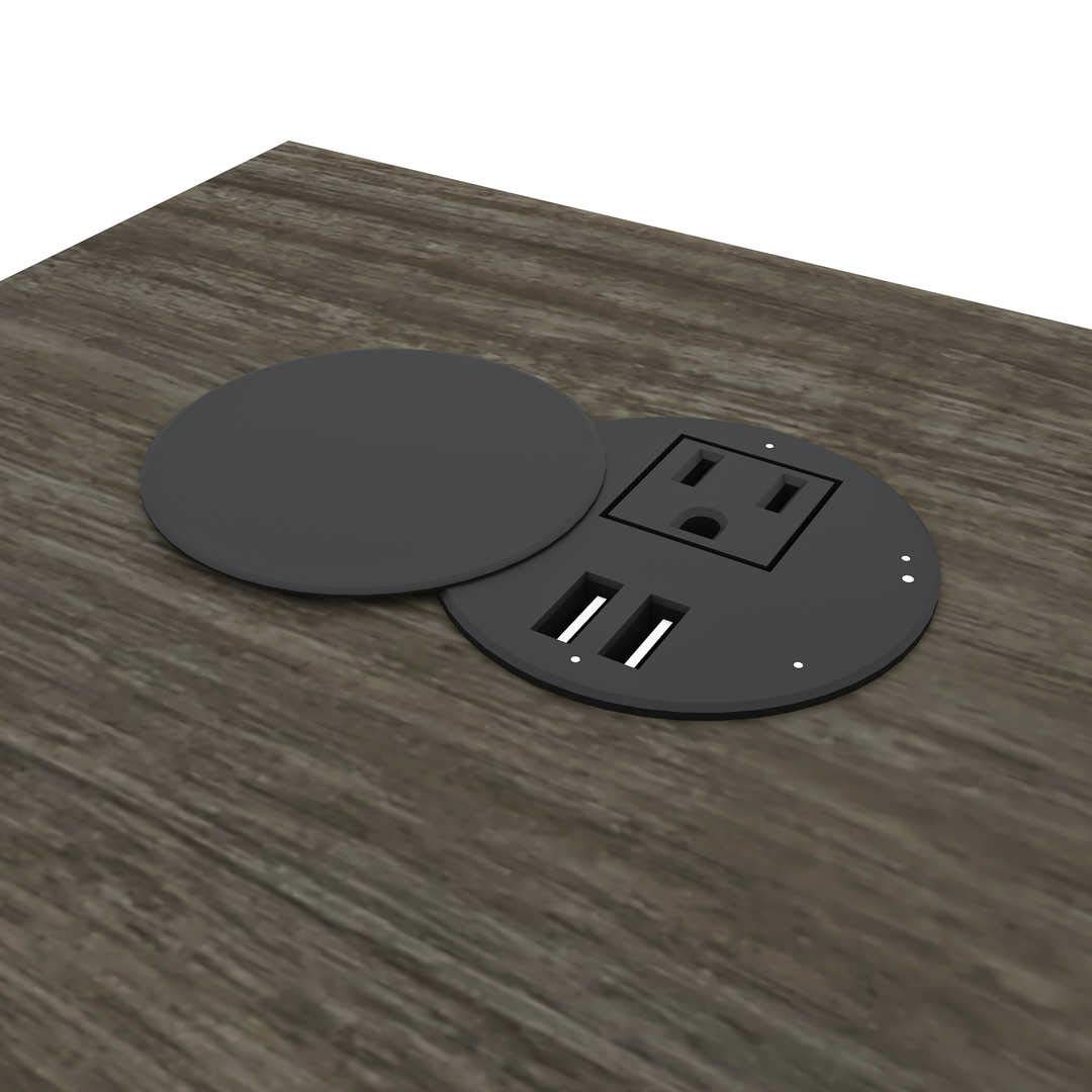 Bestar Norma U or L-Shaped Desk, 71W, Walnut Grey & White Bestar