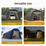 Kiss the Water Domed Carport with 4 Cloth Bags, Portable Garage with 2 Roll-up Doors, Heavy Duty Car Canopy Party Tent, All-Season Storage Shelter Shed for Boat, Truck, or Garden Tools, 12' x 25' Kiss the Water