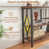 HOMBAZAAR Console Sofa Table, Rustic Entryway Table with Metal Frame and Open Shelves, Industrial Hallway Table with 3 Tier for Entry, Living Room, Foyer,Brown,47 inch HOMBAZAAR