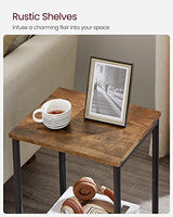 VASAGLE Side Tables Set of 2, Small End Table, Nightstand for Living Room, Bedroom, Office, Bathroom, Rustic Brown and Black ULET272B01 VASAGLE