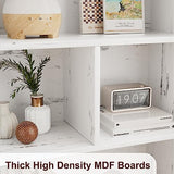 IDEALHOUSE Wood Bookcase with Doors White Bookshelf with LED Lights Modern Storage Rack 3 Shelf Standing Bookshelves Large Display Shelf Unique Book IDEALHOUSE