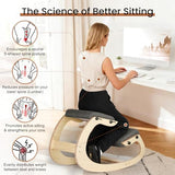 Ultimate Ergonomic Kneeling Chair - Adjustable Seat & Smooth Rocking Base for Active Posture Support, Effectively Relieves Back & Spine Pressure at Home/Office, Sturdy Kneeling Chair Holds 300lbs Drizzlen