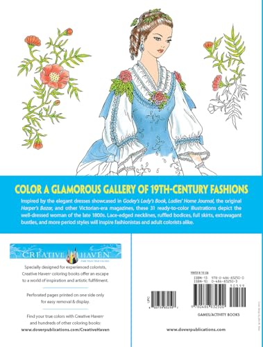Creative Haven Victorian Gowns Coloring Book: Relaxing Illustrations for Adult Colorists (Adult Coloring Books: Fashion) Dover Publications
