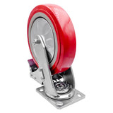 FactorDuty 8" X 2" Heavy Duty Caster Set of 4 Locking Swivel Caster Wheels Polyurethane On Polyolefin Industrial Grade Premium Quality 4000lbs Total Capacity FactorDuty