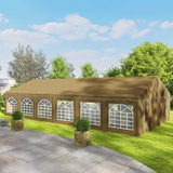 Outsunny 20' x 40' Heavy Duty Party Tent, Galvanized Outdoor Canopy Tent Large Event Shelter with Removable Sidewalls, 12 Windows and 2 Doors, Tents for Parties, Wedding, Events, BBQ Grill, Brown Outsunny