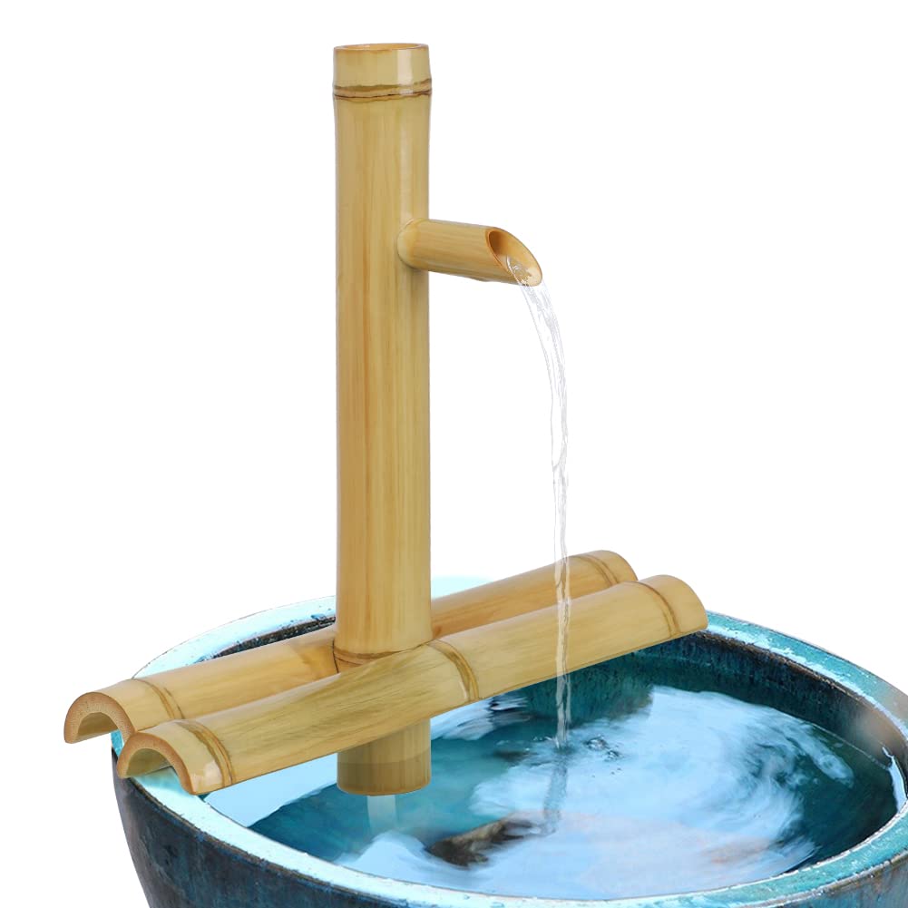 foci cozi,Bamboo Water Fountain without Pump,Water Fountain Outdoor Indoor,Zen Garden Decor for Desk Patio Yard,12 Inch foci cozi