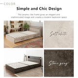 EMOOR Wood Slatted Bed Frame with Storage Drawers HEIM Twin (Salt-White), Headboard Outlets USB Port LED Motion-Sensor Light for Japanese Futon Mattress EMOOR