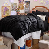 Bedsure Twin Comforter Set Black - Bed in a Bag Twin Size Bedding 5 Pieces, GentleSoft™ Pintuck Bed Set Gift for Family, Pinch Pleat Black Comforter with Sheets, Pillowcase & Sham Bedsure