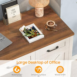 Vabches Farmhouse 55" Executive Desk,Computer Desk with 3 Drawers and Storage Cabinet,Home Office Desk for Work and Study Vabches