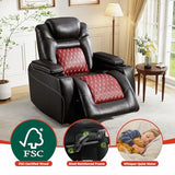 ANJ Power Recliner Chair Set of 2,Home Theater Seating with Adjustable Headrest,Cup Holders,USB Port,Hidden Arm Storage(Brown)