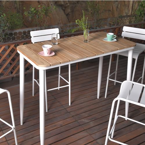 41.3inch Height Modern Patio Table for 4-6 People Industrial High Pub Table for Outdoor& Indoor Breakfast Dinner Table in Kitchen Dining Room