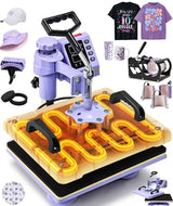 AKEYDIY Heat Press 8 in 1 Heat Press Machine 12x15 inch Swing Away T Shirt Pressing Machine with Digital Control, Multifunction Heat Press Transfer Sublimation Combo for T Shirts Mugs Hat Plate Cap AKEYDIY