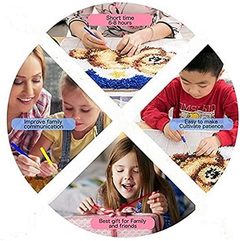 Latch Hook Rug Kits for Kids Beginner Blue Elephant Needle Crochet Yarn Kits Embroidery Carpet Hook and Latch Kit Mini Tapestry Christmas Home Decoration 30x30cm Generic