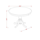 East West Furniture ANNO5-BCH-W 5 Piece Set Includes a Round Dining Room Table with Pedestal and 4 Wood Seat Chairs, 36x36 Inch East West Furniture