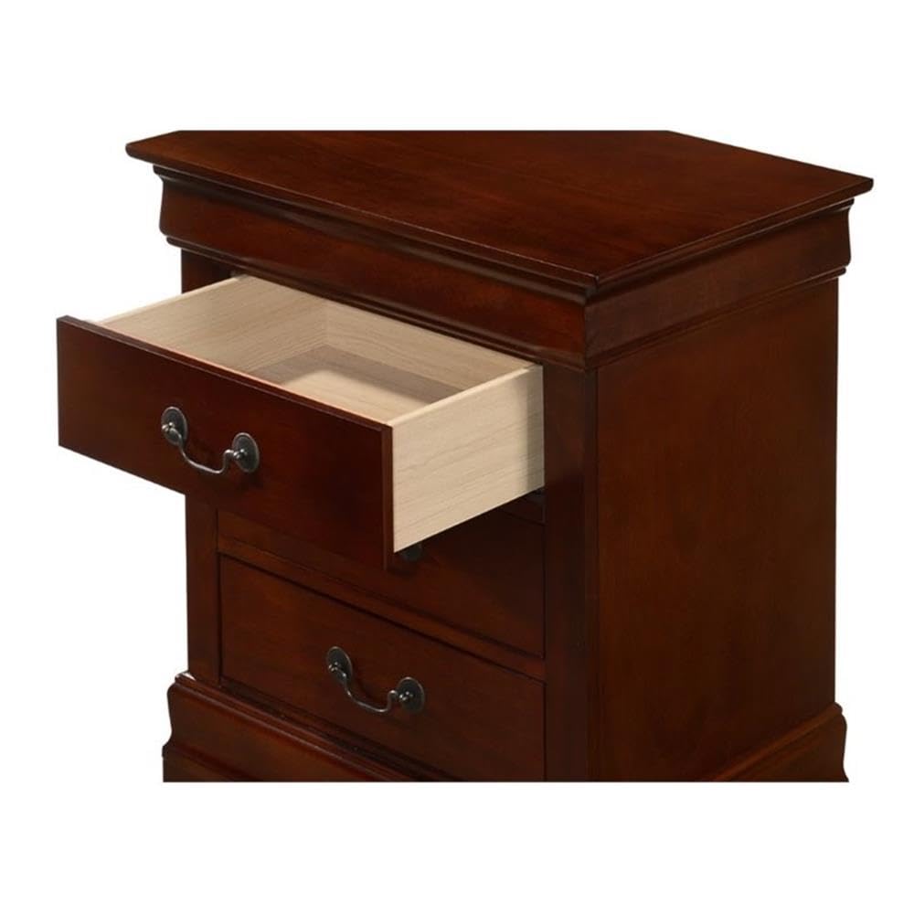 Glory Furniture Louis Phillipe 3 Drawer Nightstand in Cherry Glory Furniture