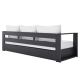 Modway Tahoe Aluminum Outdoor Patio Sofa in Gray White Modway