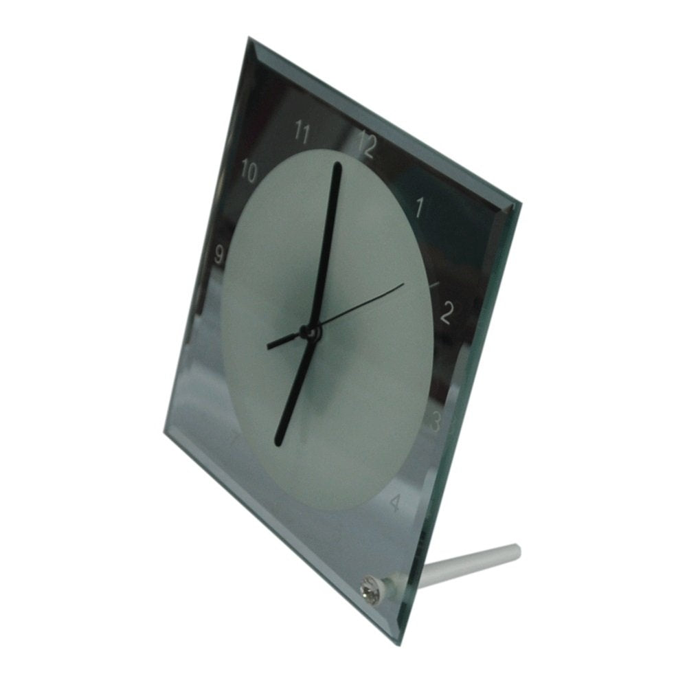 POVOKICI US Stock 20 Pack 7.8" x 7.8" Sublimation Blank Clock Glass Photo Frame with Mirror Edge