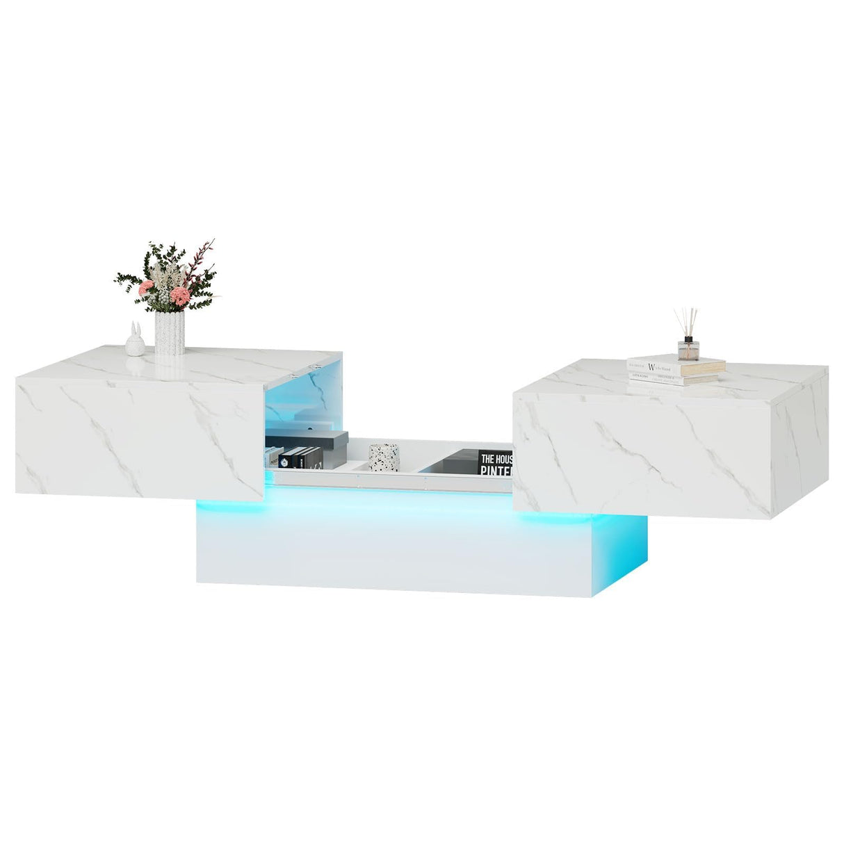 HedoAjim Coffee Table with Large Storage for Living Room Farmhouse Center Tables Mesas De Centro para Salas Modernas Nesting Modern Coffee Table for Reception Room HedoAjim