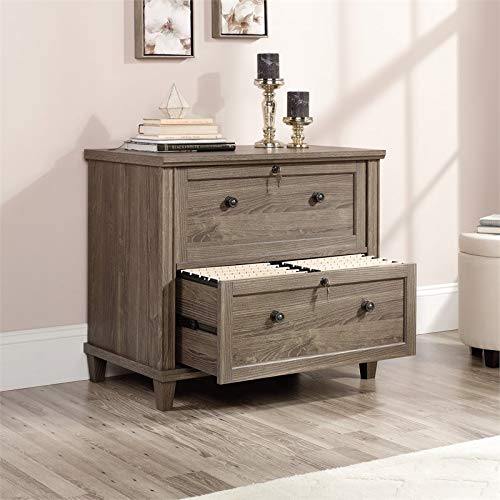 Pemberly Row Contemporary Engineered Wood Lateral File Cabinet in Emery Oak - WoodArtSupply