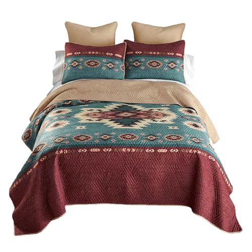 Donna Sharp King Bedding Set - 3 Piece - Apache Southwest Quilt Set with Quilt and Two Pillow Shams - Machine Washable Donna Sharp