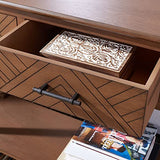 SAFAVIEH Home Collection Peyton Brown 3-Drawer Lower Shelf Console Table CNS5705C SAFAVIEH