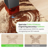 LONGER RAY5 Laser Engraver 3500mW High Precision 0.04 * 0.04mm Mini Laser Cutter and Engraving Machine 130x140mm Working Area for Wood Metal Acrylic Glass Longer