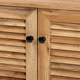 Baxton Studio Coolidge Modern and Contemporary Oak Brown Finished Wood 2-Door Shoe Storage Cabinet Baxton Studio